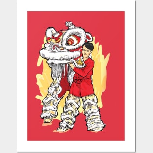 Chinese Lion Dancer Posters and Art